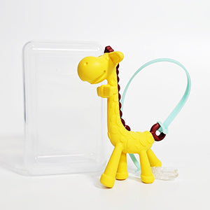 Giraffe Baby Teether Toy Infant Sore Gums Pain Relief Teething Toy with Strap and Storage Case
