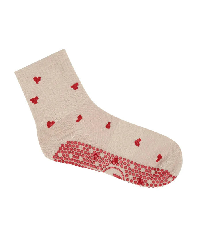 MoveActive Crew Non Slip Grip Socks - Love Me