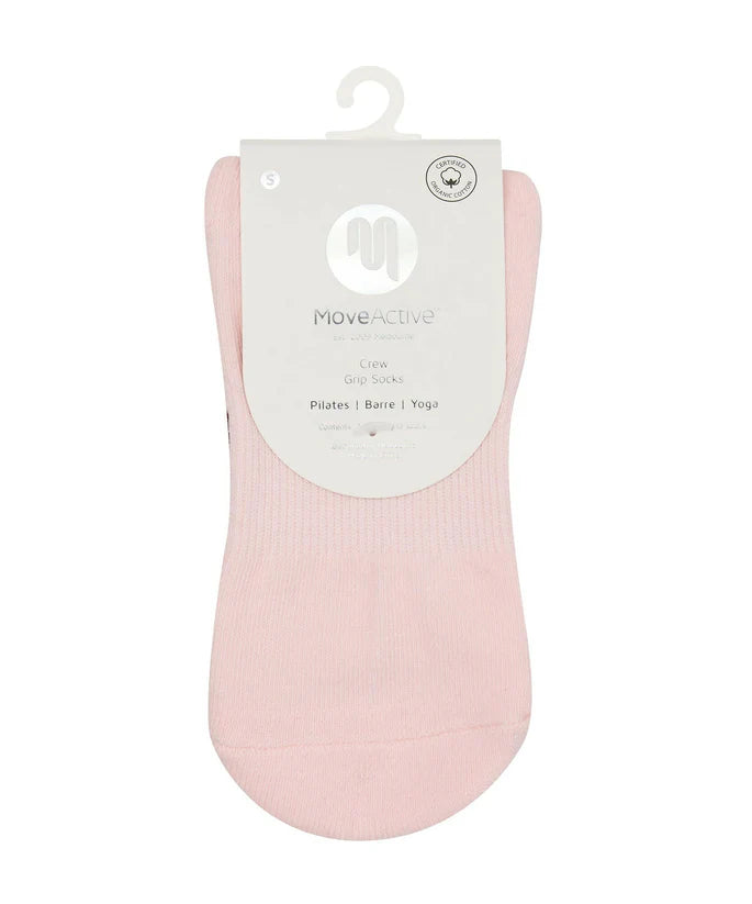 MoveActive Crew Non Slip Grip Socks - Sweetheart Stripes
