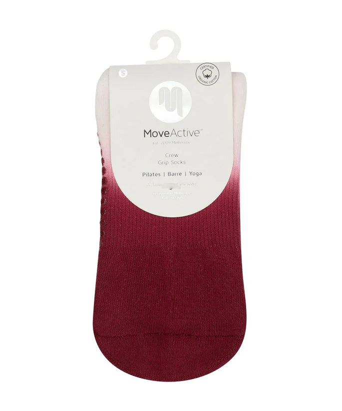 MoveActive Crew Non Slip Grip Socks - Berry Kiss