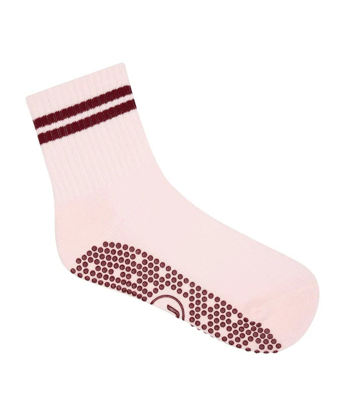 MoveActive Crew Non Slip Grip Socks - Sweetheart Stripes