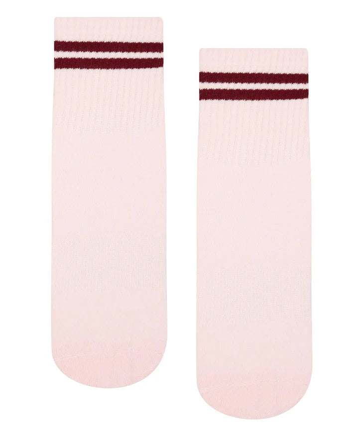 MoveActive Crew Non Slip Grip Socks - Sweetheart Stripes