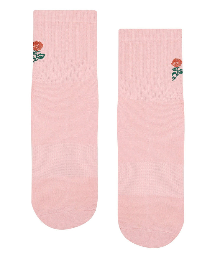 MoveActive Crew Non Slip Grip Socks - Vintage Rose Berry