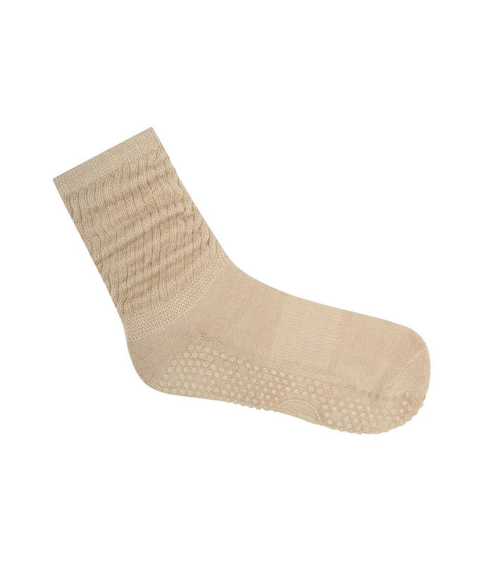 MoveActive Scrunch Non Slip Grip Socks - Latte