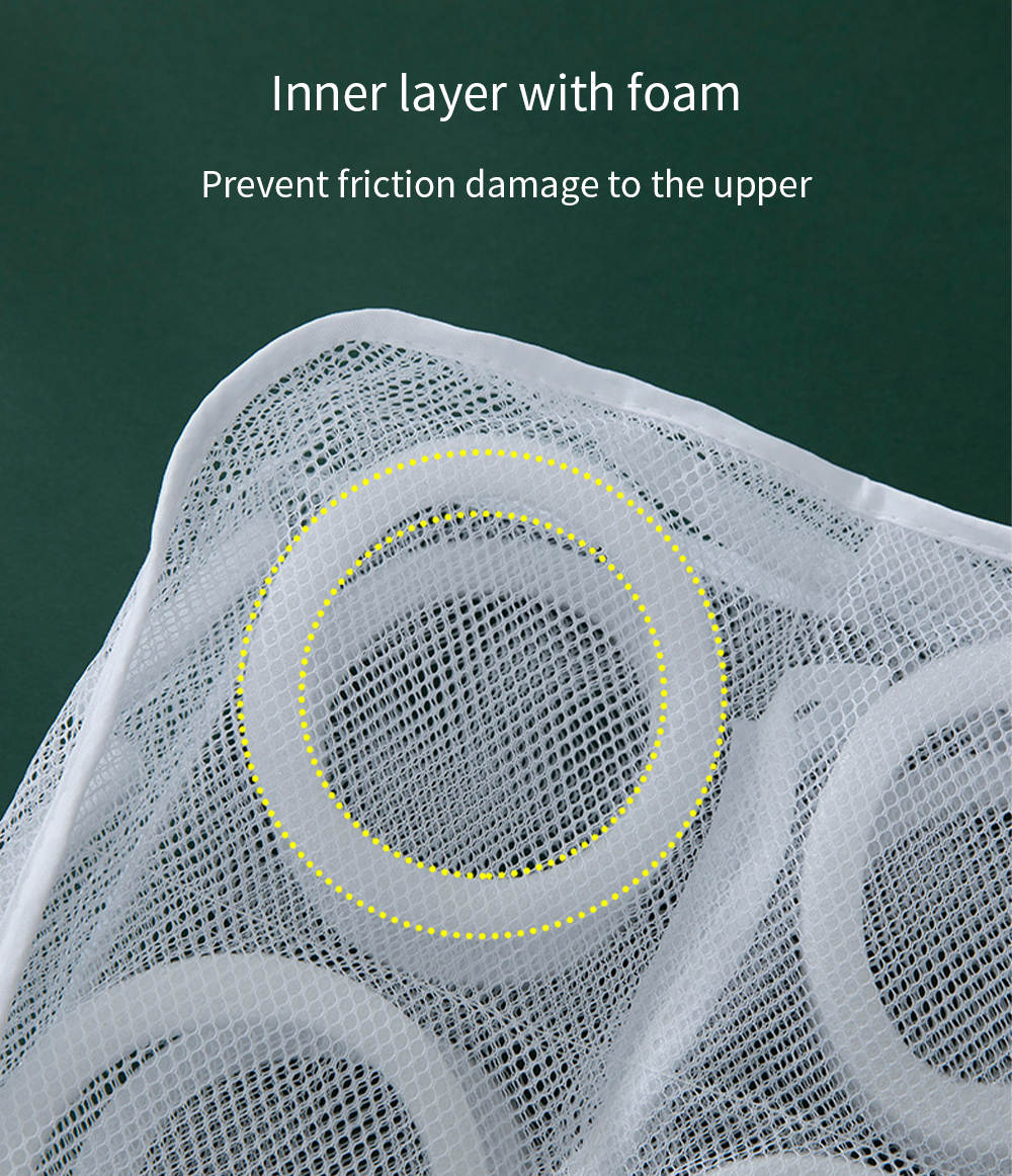Mesh Shoes Bag Laundry Wash Bag with Hanger Portable Travel Shoe Bag Washing Drying Bags for Sneakers, Trainers Padded Mesh Shoes Protector in Washing Machine