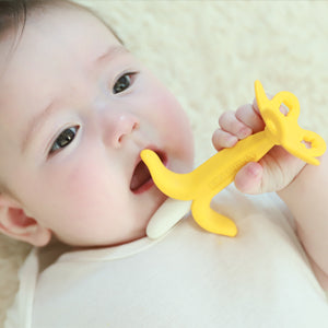 Baby Teether Banana Training Toothbrush with Strap and Storage Case