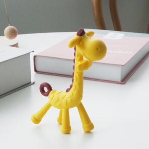 Giraffe Baby Teether Toy Infant Sore Gums Pain Relief Teething Toy with Strap and Storage Case