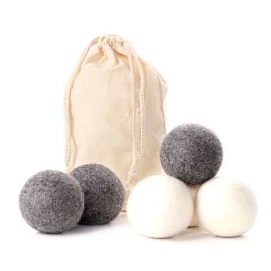 6pcs NZ Wool Dryer Balls 3 Grey and 3 Natural
