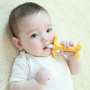 Baby Teether Banana Training Toothbrush with Strap and Storage Case