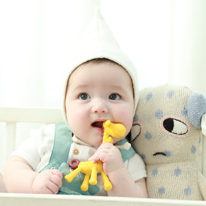 Giraffe Baby Teether Toy Infant Sore Gums Pain Relief Teething Toy with Strap and Storage Case